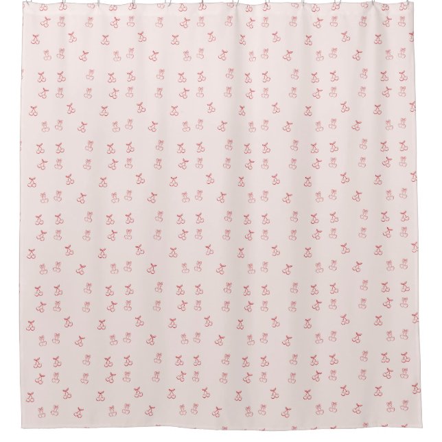 Kirschumriss Minimalismus Duschvorhang (Vorderseite)