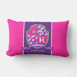 Kirstie Name bedeutet rosa Wappen unicorn Lendenkissen