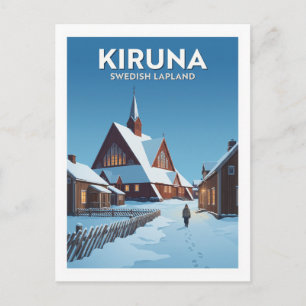 Kiruna-Kirche und Altstadt Schweden Geschenk Postkarte