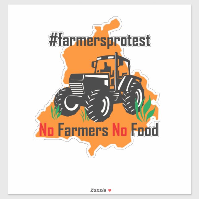 Kisan No Bauern No Food Aufkleber (Blatt)