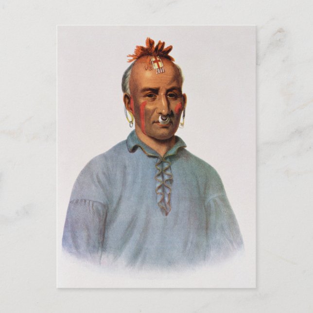 Kish-Kal-Wa, Shawnee-Chef Postkarte (Vorderseite)