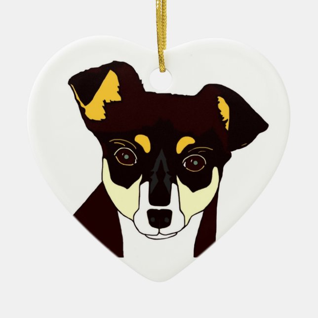 Kisha Chihuahua-Verzierungsweiß Keramikornament (Vorne)