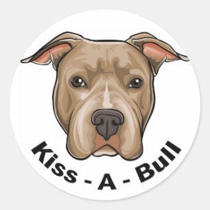 Kiss-A-Bull Pit bull Runder Aufkleber