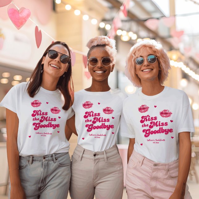 Kiss, auf Wiedersehen bachelorette Bridesmaid T-Shirt (Von Creator hochgeladen)
