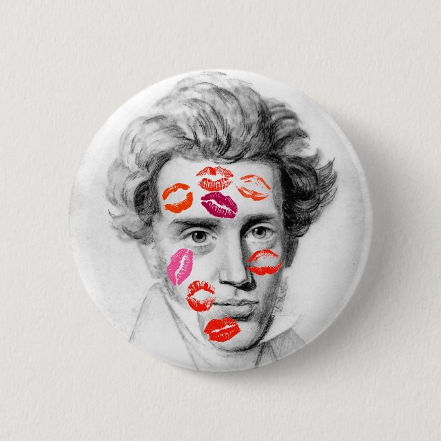 "KISS-BEDECKTER KIERKEGAARD" BUTTON (Vorderseite)