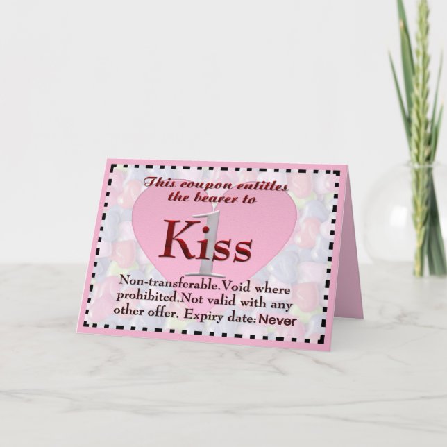 Kiss Coupon Card Feiertagskarte (Vorderseite)