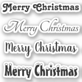 Kiss-Cut Custom Greeting x4 #1 (Frohe Weihnachten) Aufkleber