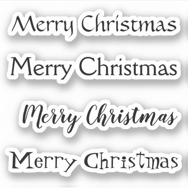 Kiss-Cut Custom Greeting x4 #25 (Frohe Weihnachten Aufkleber (Vorderseite)
