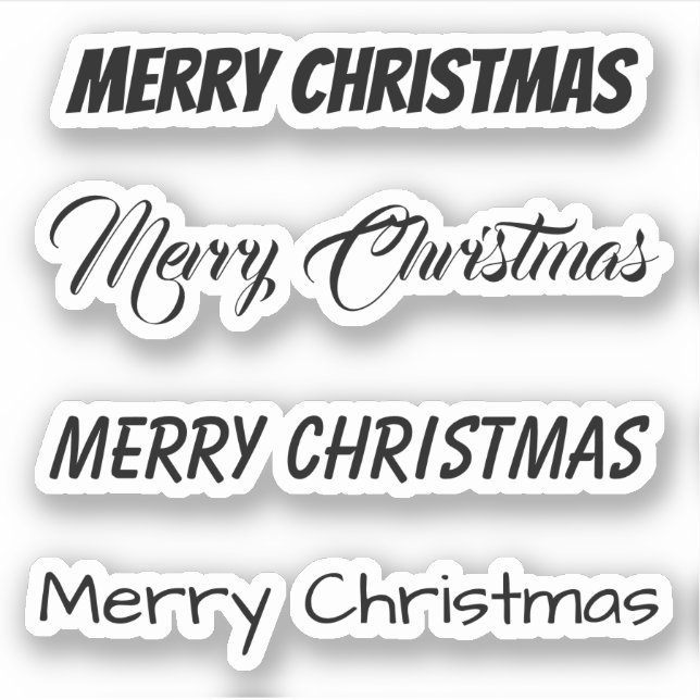 Kiss-Cut Custom Greeting x4 #35 (Frohe Weihnachten Aufkleber (Vorderseite)