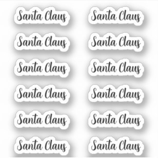 Kiss-Cut Santa Claus Unterschrift Angela Skript Aufkleber