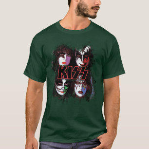 KISS die Band Alle Mitglieder Gesichter Pinsel Eff T-Shirt
