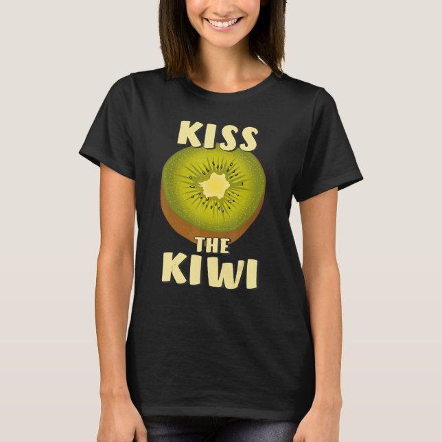 KISS DIE KIWI Fruchtvitamine Vegan Kiwi T-Shirt (Vorderseite)