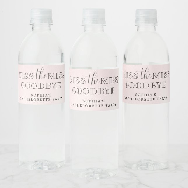 Kiss die Miss Bachelorette Wasserflaschen Labels (Flaschen)