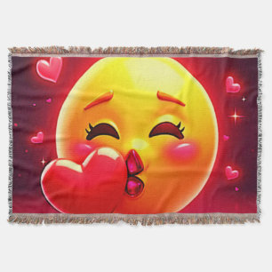 Kiss Emoji: Liebe und Herzen Kunst Decke