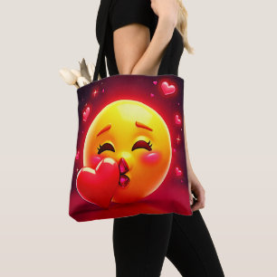 Kiss Emoji: Liebe und Herzen Kunst Tasche