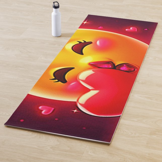 Kiss Emoji: Love and Hearts Art Yogamatte (Beispiel)