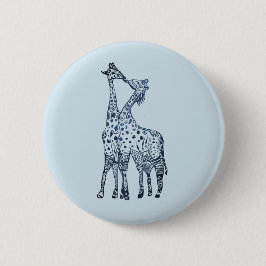 Kiss Giraffes Round Abzeichen Button