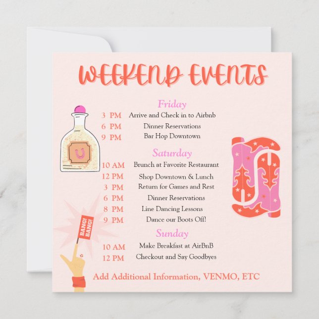 Kiss Goodbye Bachelorette Invitation (Dos)