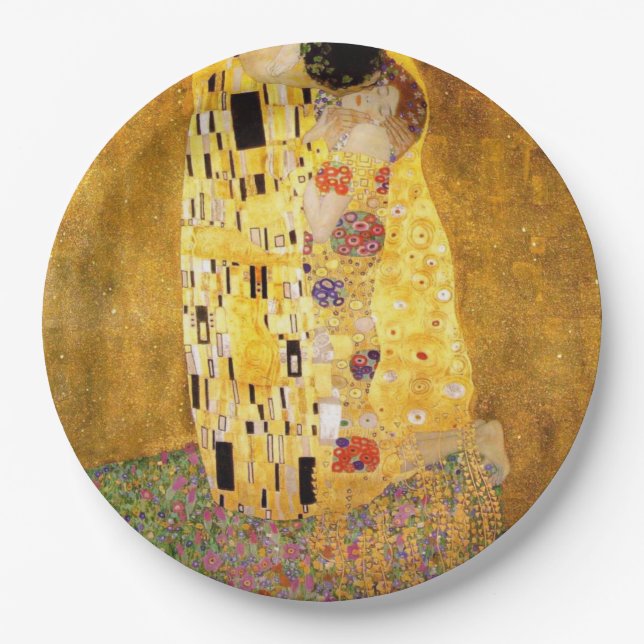 Kiss Gustav Klimt Pappteller (Vorderseite)