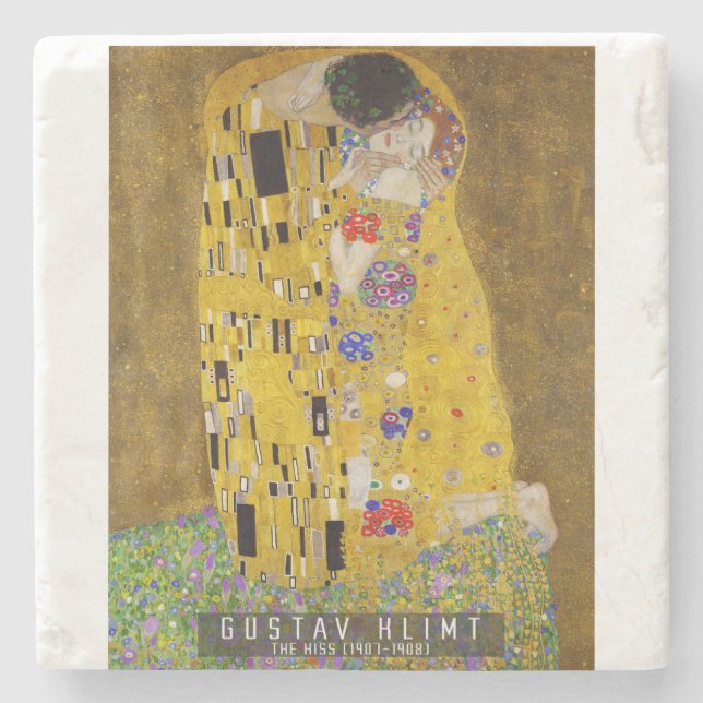 Kiss - Gustav Klimt Steinuntersetzer (Vorderseite)