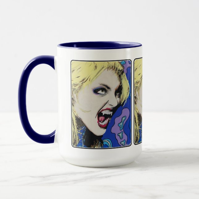 "Kiss Hard" Gemälde auf einem Tasse (Links)