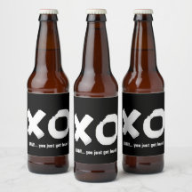 Kiss Hug Black and White Beer Label