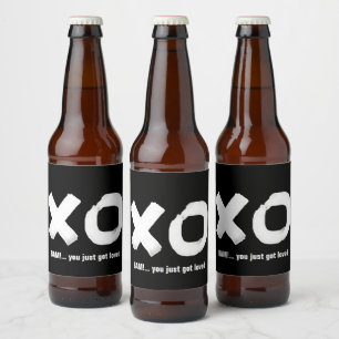Kiss Hug Black and White Beer Label Bierflaschenetikett
