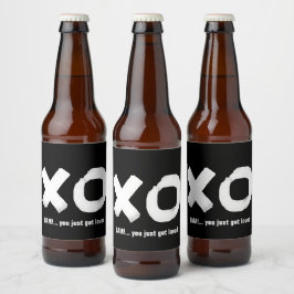 Kiss Hug Étiquette de bière noir et blanc