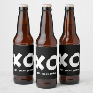 Kiss Hug Étiquette de bière noir et blanc
