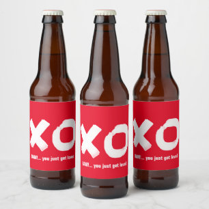 Kiss Hug Rot- und Weißbieretikett Bierflaschenetikett