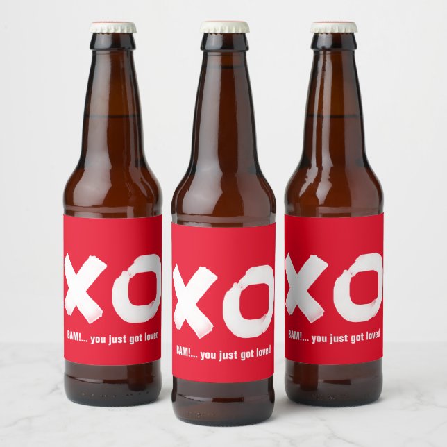 Kiss Hug Rot- und Weißbieretikett Bierflaschenetikett (Flaschen)