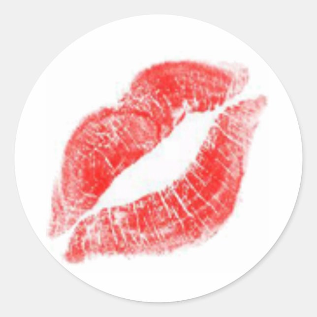 Kiss it Goodbye - Lippen Runder Aufkleber (Vorderseite)