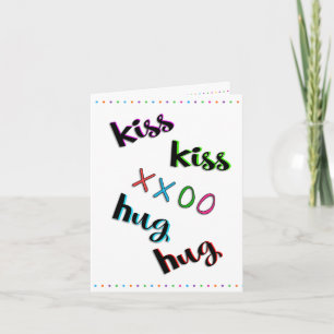 Kiss Kiss Hug Hug Liebe Lover Friend Fun Geburtsta Karte