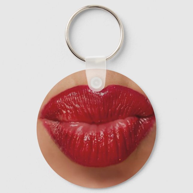 Kiss Kiss Red Lips Liebe Schlüsselanhänger (Vorderseite)