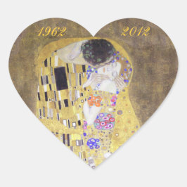 Kiss Klimt Golden Wedding Jubiläumsherz S Herz-Aufkleber