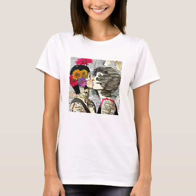 Kiss | LGBTQ-Liebe | Zwei Frauen küssen Stolz T-Shirt (Vorderseite)
