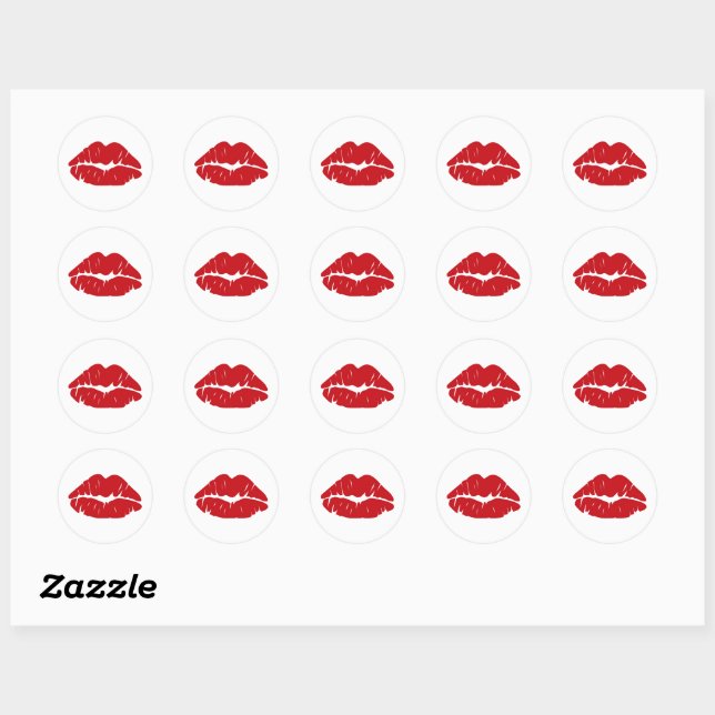Kiss Liebe Kisses Small Runder Aufkleber (Blatt)