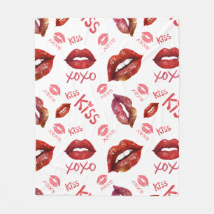 Kiss Liebe XOXO Muster Fleecedecke
