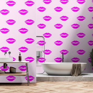 Kiss Lippen Farbe Weiß Tapete