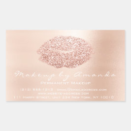 Kiss Lips Glitzer Makeup Beauty Salon Microblading Rechteckiger Aufkleber