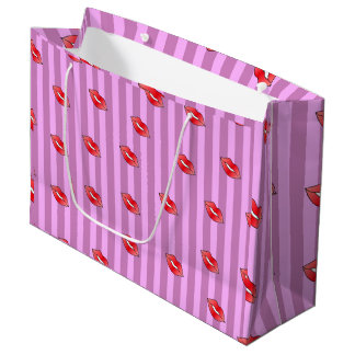 Kiss Lips Muster Große Geschenktüte