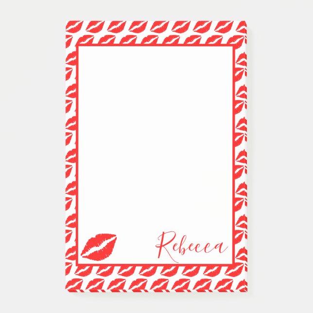 Kiss Lips Post-it Klebezettel (Vorderseite)
