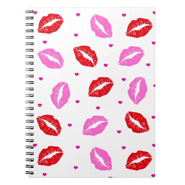 Kiss Lips rose et rouge, Carnet de coeur (Devant)