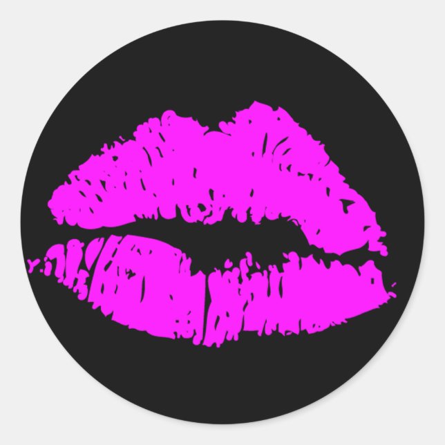 Kiss Lips Runder Aufkleber (Vorderseite)