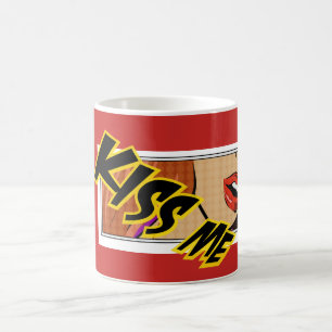 Kiss Me Comic Pop Art Kaffeetasse