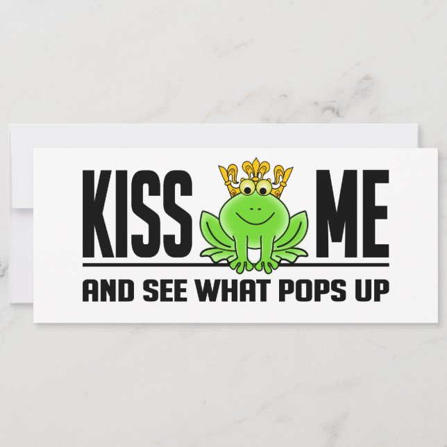 KISS ME Frog Einladung, anpassbar Einladung (Vorderseite)