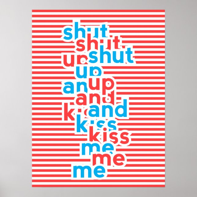 Kiss Me, Girl-Power, Typografie Poster (Vorne)