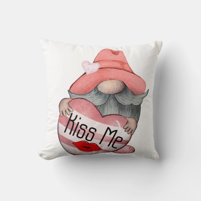 Kiss Me Gnome Kissen (Vorderseite)