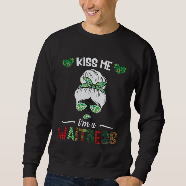 kiss me i am a waitress for women waitress waiter  sweatshirt (Vorderseite)