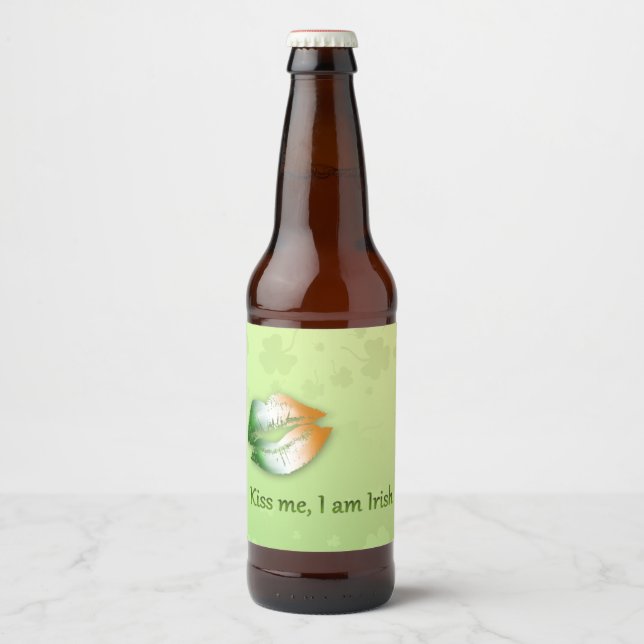 Kiss Me I am Irish - Beer Bottle Label Bierflaschenetikett (Vorderseite)